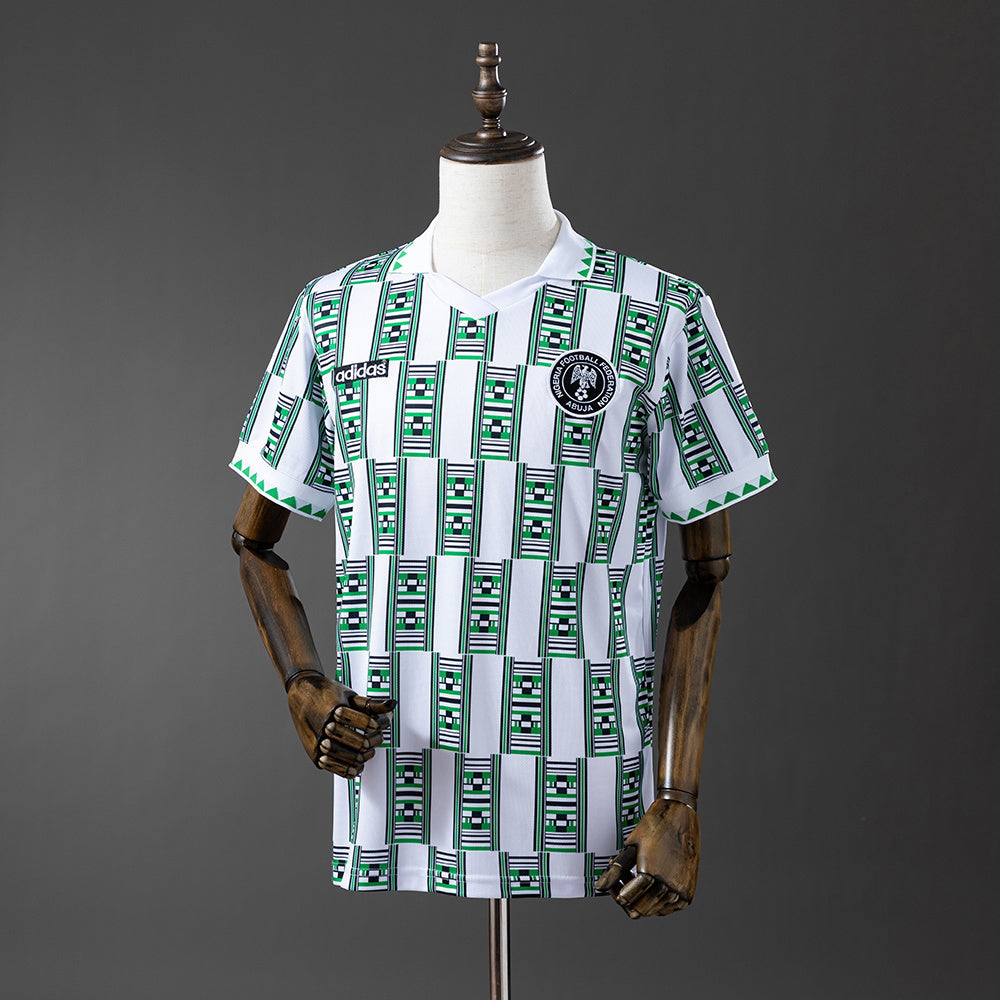 Camisola Nigeria 1994 Alternativa Branca Versão Adepto