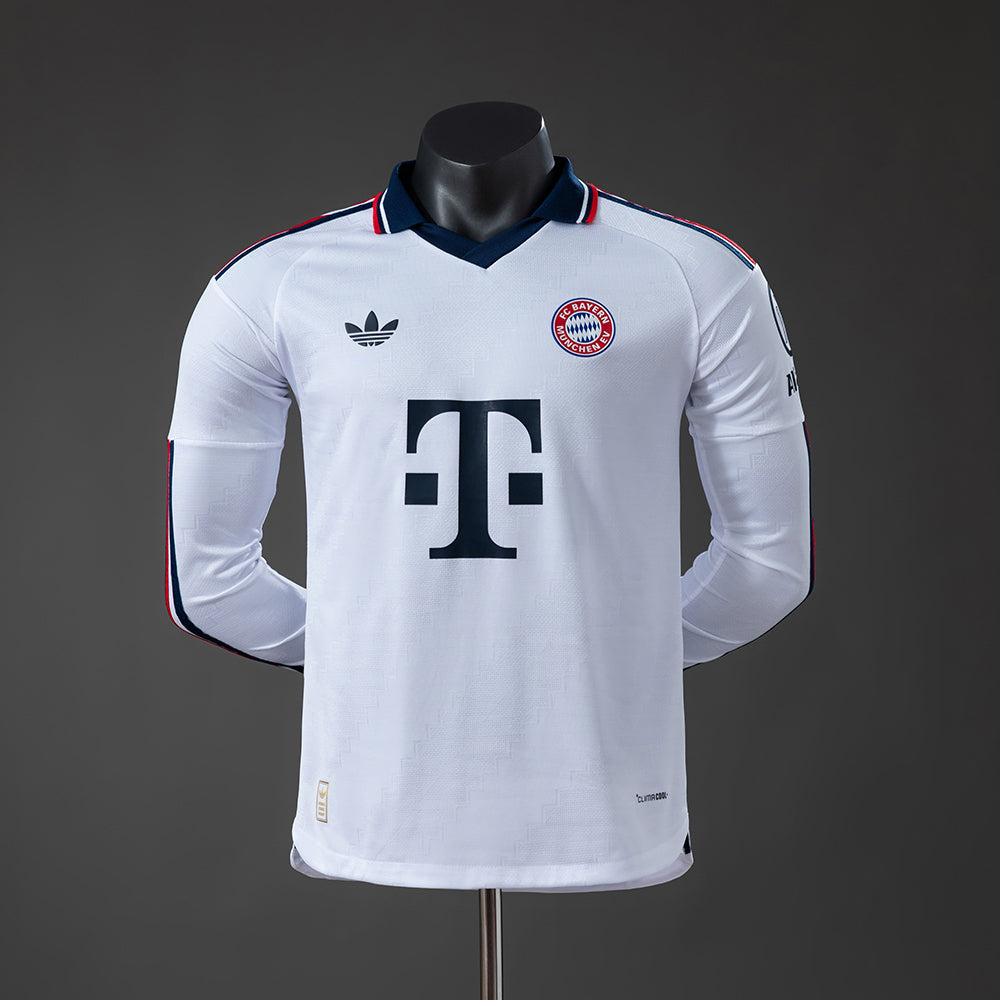 Camisola Manga Comprida FC Bayern Munique 2026-27 Alternativa Branca Versão Jogador