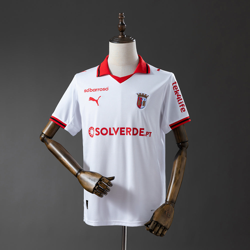Camisola SC Braga 2025-26 Alternativa Branca Versão Adepto