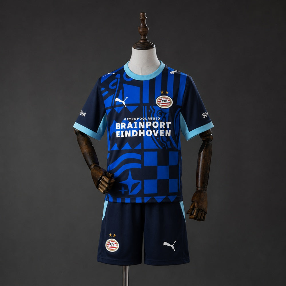 Kit Criança PSV Eindhoven 2026-27 Alternativo Azul