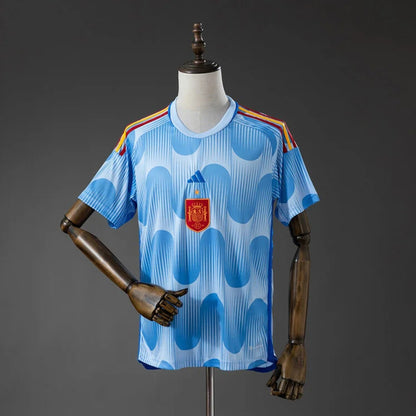 Camisola Espanha 2022 Alternativa Azul Versão Adepto