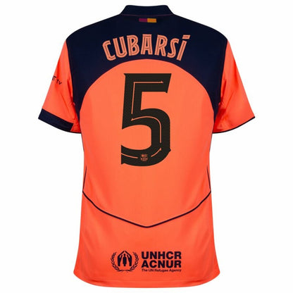 Camisola FC Barcelona 2025-26 Alternativa Laranja UCL Versão Adepto CUBARSÍ #5