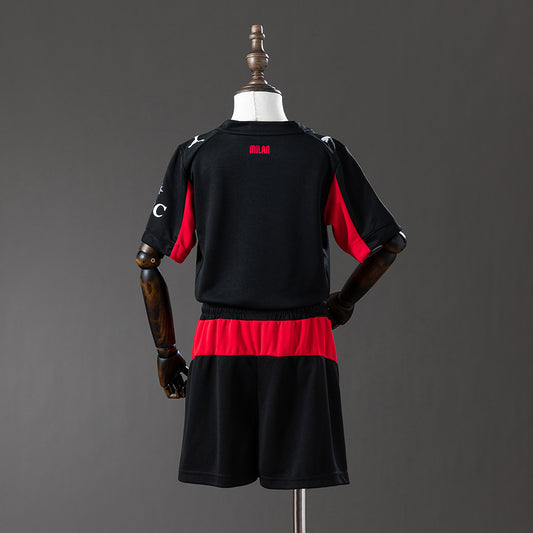 Kit Criança AC Milan 2025-26 Principal RAFA LEÃO #10 (Entrega Imediata)
