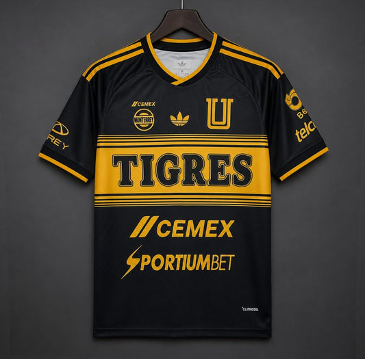 Camisola Tigres UANL 2026-27 Alternativa Preta Versão Adepto