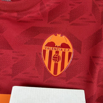 Camisola Valencia FC 2025-26 Alternativa Vermelha Versão Adepto