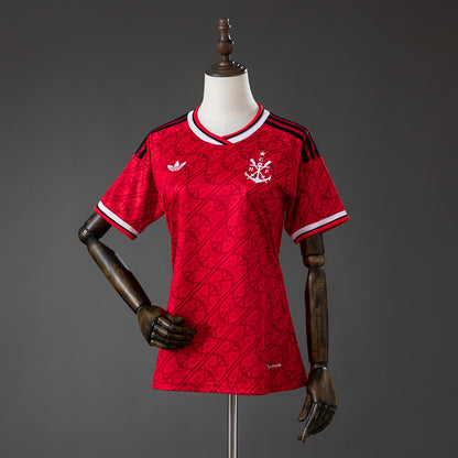 Camisola CR Flamengo 2026-27 Alternativa Vermelha Lisa Versão Mulher