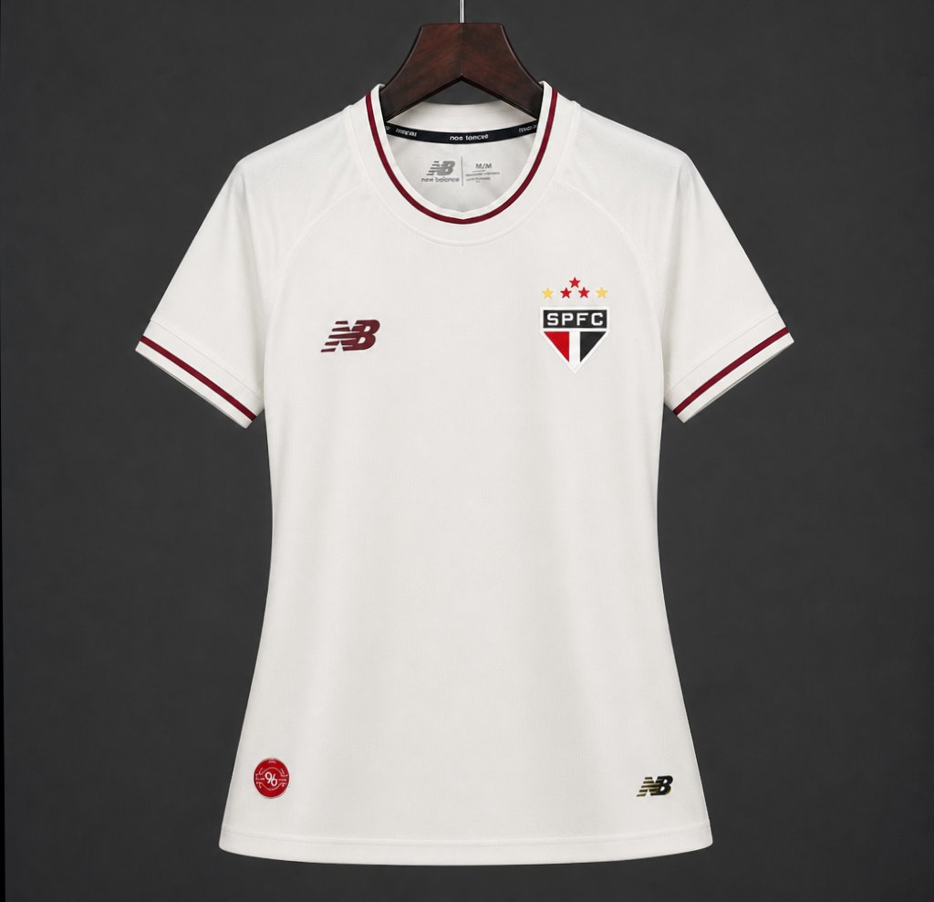Camisola São Paulo FC 2026-27 Alternativa Branca Lisa Versão Mulher