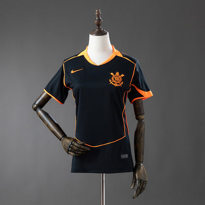 Camisola SC Corinthians 2025-26 Alternativa Preta/Laranja Versão Mulher