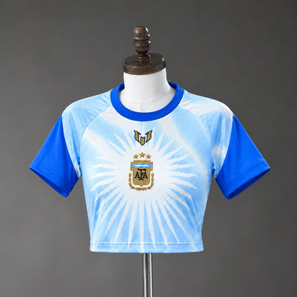 Crop Top Mulher Argentina 2026 Edição Messi Tribute