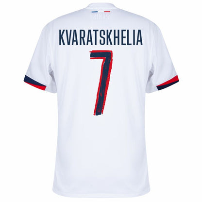 Camisola FC Paris Saint-Germain 2024-25 Alternativa Branca UCL Versão Adepto KVARATSKHELIA #7