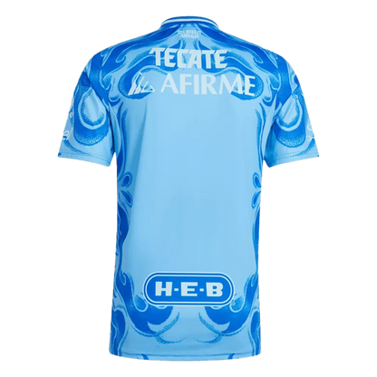 Camisola Tigres UANL 2025-26 Alternativa Azul Versão Adepto