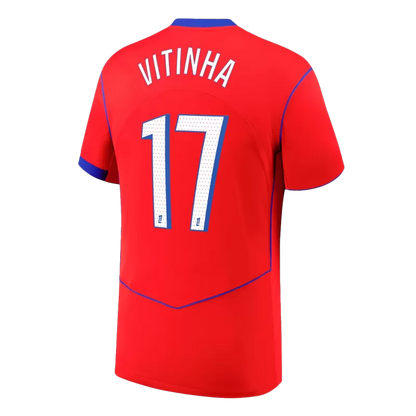 Camisola FC Paris Saint-Germain 2025-26 Alternativa Vermelha Versão Adepto VITINHA #17