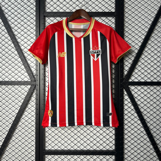 Camisola São Paulo FC 2025-26 Alternativa Riscas Lisa Versão Mulher