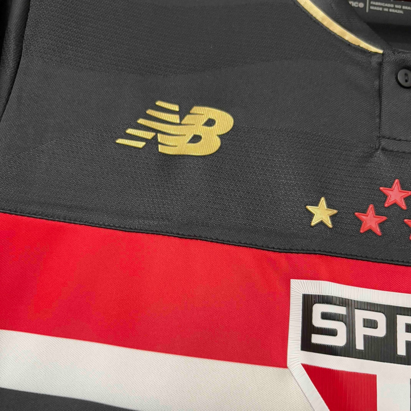 Camisola São Paulo FC 2025-26 Alternativa Preta Versão Adepto Todos Patrocinadores