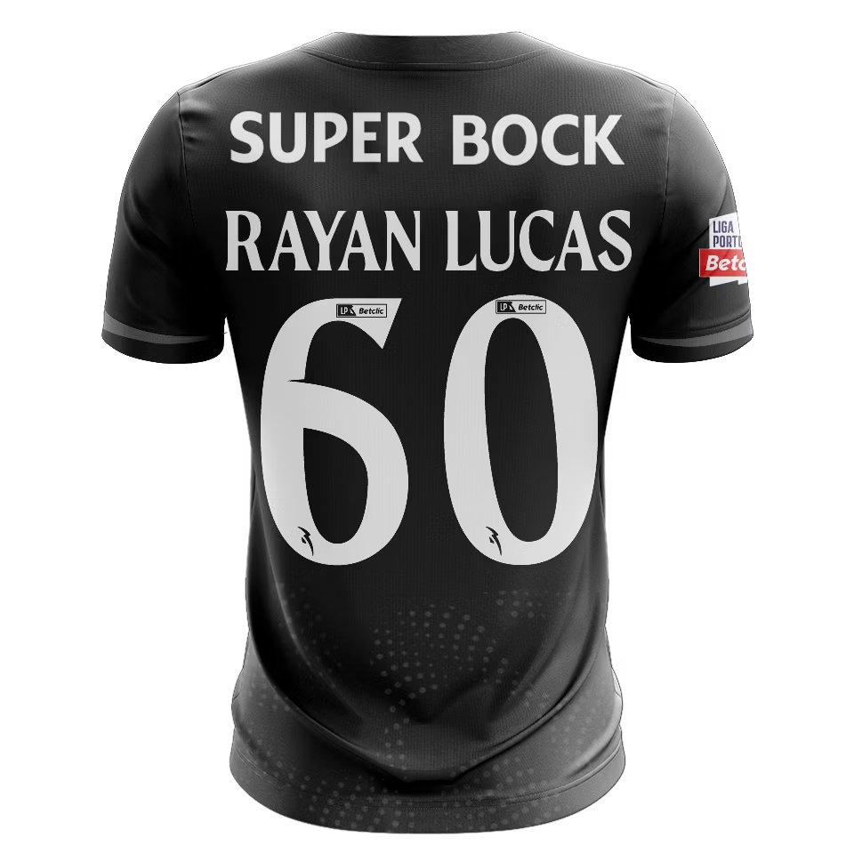 Camisola SCP 2025-26 Alternativa Preta Versão Adepto RAYAN LUCAS #60