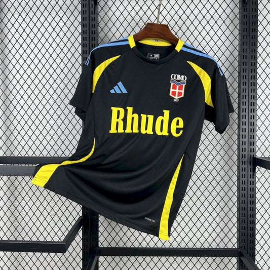 Camisola Como 1907 2025-26 Alternativa Preta/Amarela Versão Adepto
