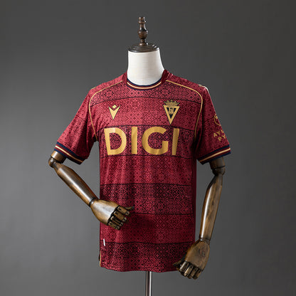 Camisola Cadiz CF 2025-26 Alternativa Vermelha Versão Adepto