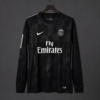 Camisola Manga Comprida FC Paris Saint-Germain 2017-18 Alternativa Preta Versão Adepto