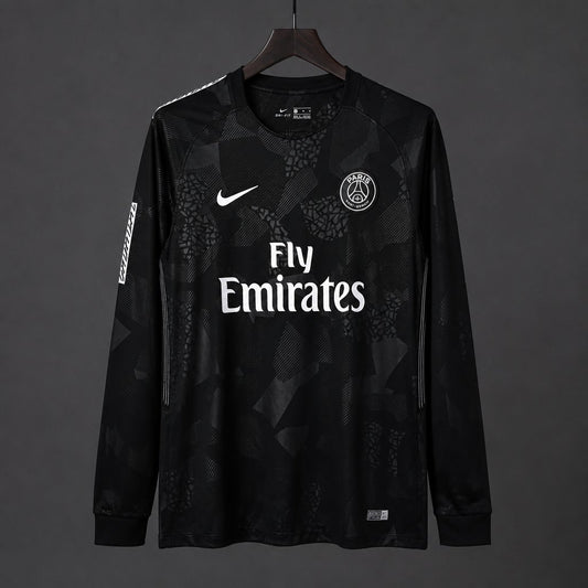 Camisola Manga Comprida FC Paris Saint-Germain 2017-18 Alternativa Preta Versão Adepto