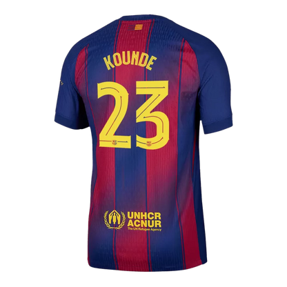 Camisola FC Barcelona 2025-26 Principal UCL Versão Adepto KOUNDE #23