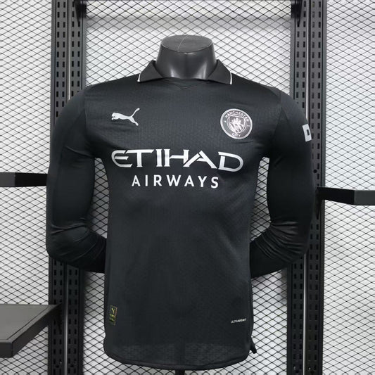 Camisola Manga Comprida MCI 2025-26 Alternativa Preta Versão Jogador