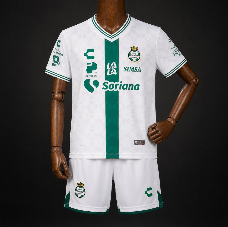 Kit Criança Santos Laguna 2026-27 Alternativo Branco