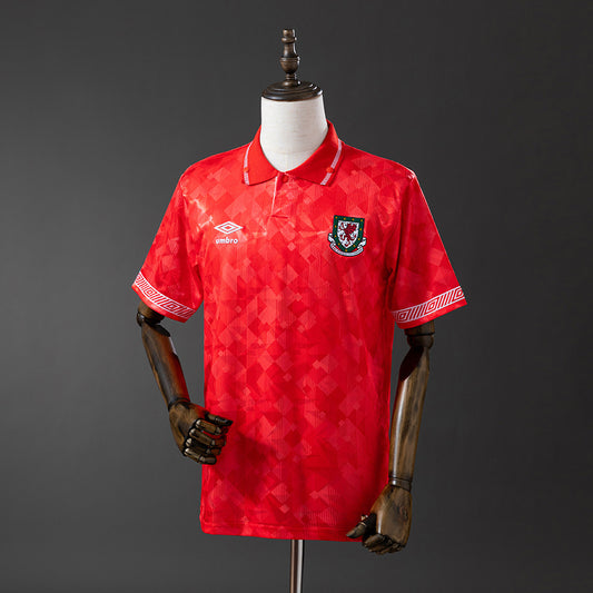 Camisola Pais de Gales 1990 Principal Versão Adepto