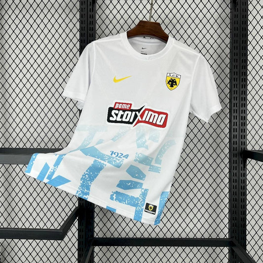 Camisola AEK Atenas 2025-26 Alternativa Branca Versão Adepto