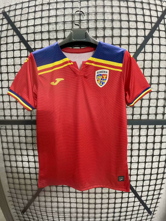 Camisola Romenia 2025 Alternativa Vermelha Versão Adepto