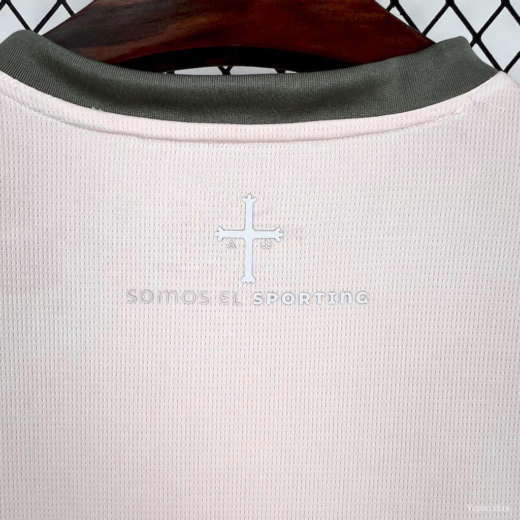 Camisola Real Sporting de Gijón 2024-25 Alternativa Rosa Versão Adepto