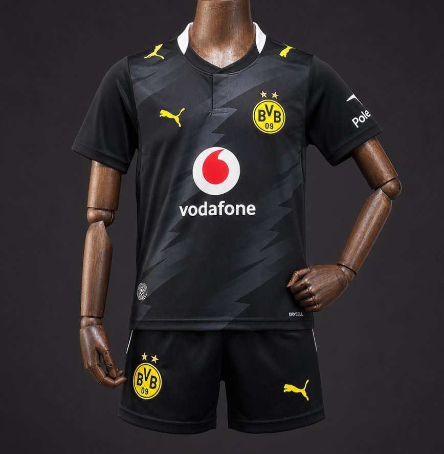 Kit Criança Borussia Dortmund 2026-27 Alternativo Preto
