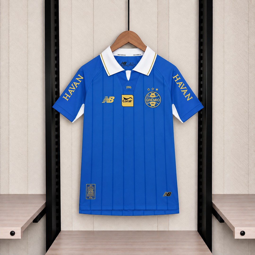 Camisola Gremio 2026-27 Alternativa Azul Escura Versão Adepto Todos Patrocinadores