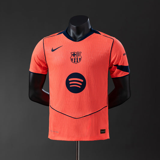 Camisola FC Barcelona 2025-26 Alternativa Laranja Versão Jogador
