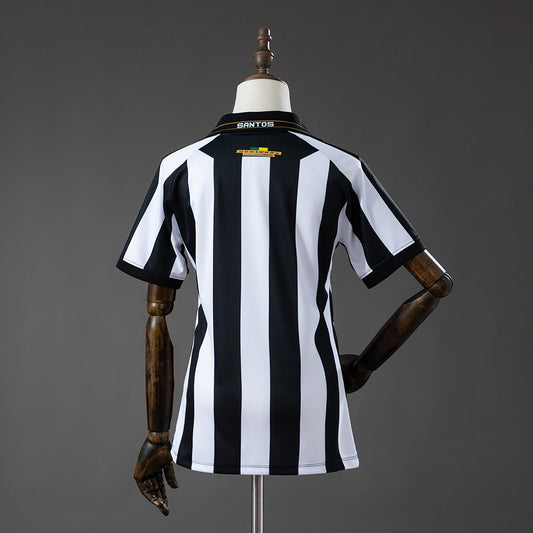 Camisola Santos FC 2026-27 Alternativa Preta/Branca Lisa Versão Mulher