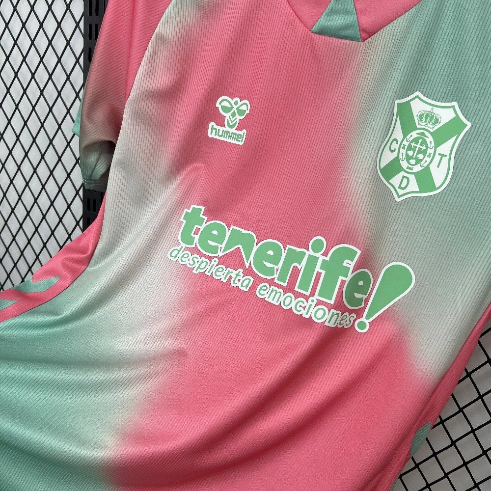 Camisola CD Tenerife 2025-26 Alternativa Rosa Versão Adepto