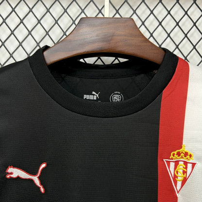 Camisola Real Sporting de Gijón 2025-26 Alternativa Preta Versão Adepto