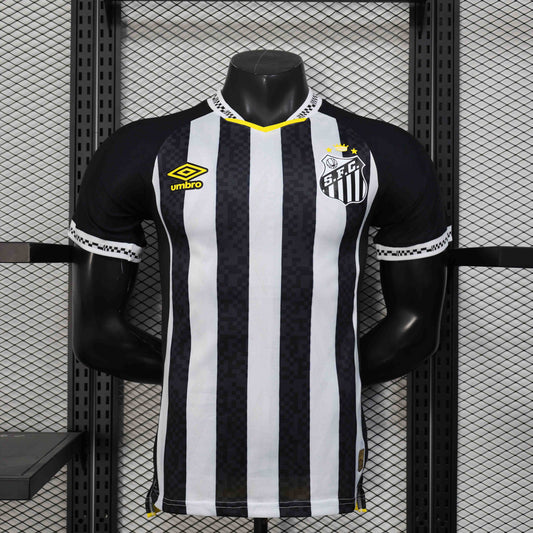 Camisola Santos FC 2025-26 Alternativa Preta/Branca Versão Jogador