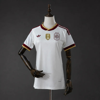 Camisola Espanha 2026 Alternativa Branca 2 Estrelas Campeão Versão Mulher