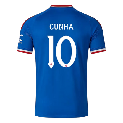 Camisola M-UNITED 2026-27 Alternativa Azul UCL Versão Adepto CUNHA #10