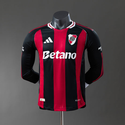 Camisola Manga Comprida CA River Plate 2025-26 Alternativa Riscas CWC Versão Jogador