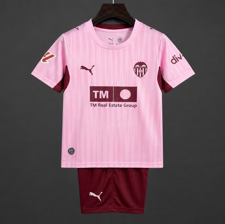 Kit Criança Valencia FC 2026-27 Alternativo Rosa
