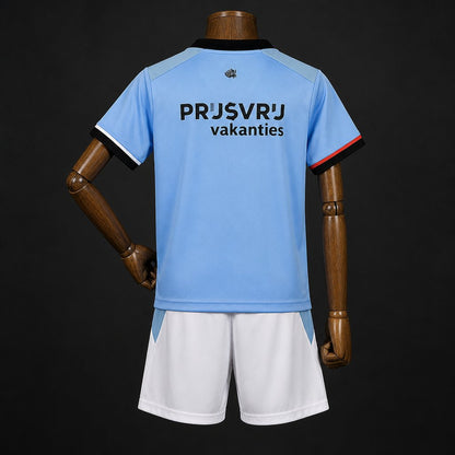 Kit Criança Feyenoord 2026-27 Alternativo Azul Claro