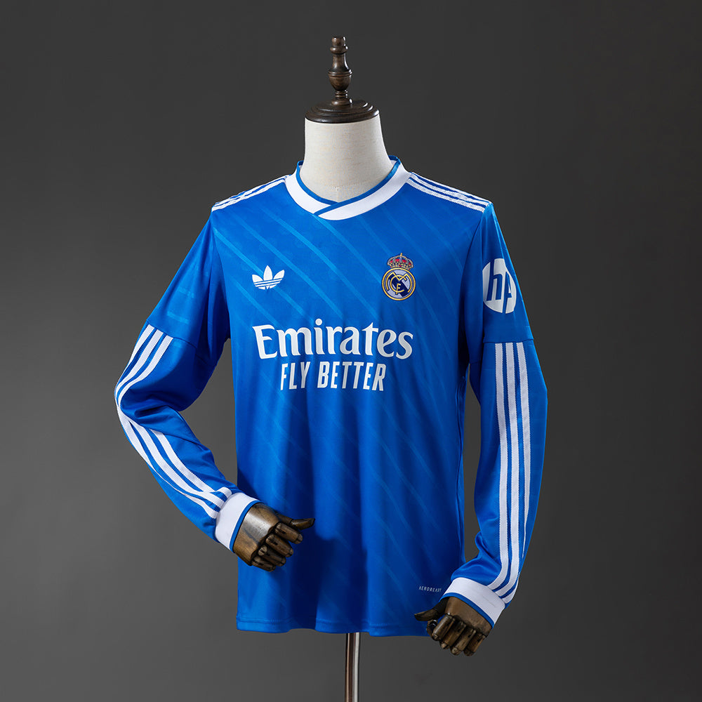 Camisola Manga Comprida Real Madrid CF 2025-26 Alternativa Azul Versão Adepto