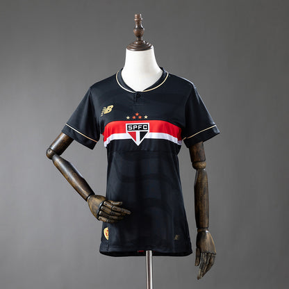 Camisola São Paulo FC 2025-26 Alternativa Preta Lisa Versão Mulher