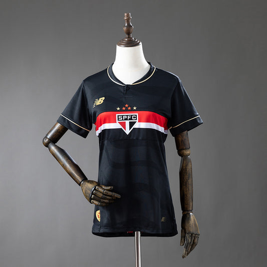 Camisola São Paulo FC 2025-26 Alternativa Preta Lisa Versão Mulher