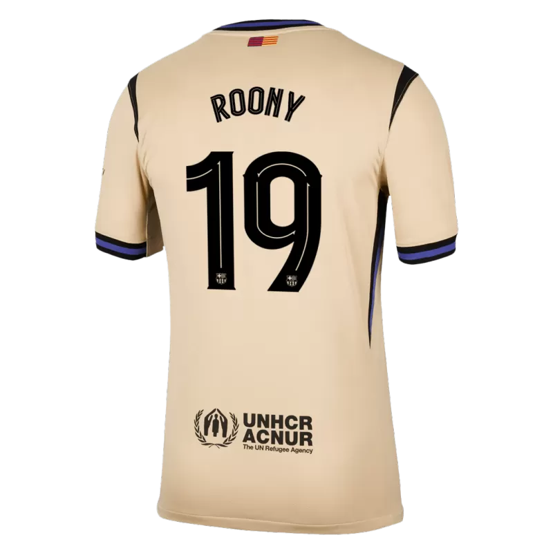 Camisola FC Barcelona 2025-26 Alternativa Amarela UCL Versão Adepto ROONY #19