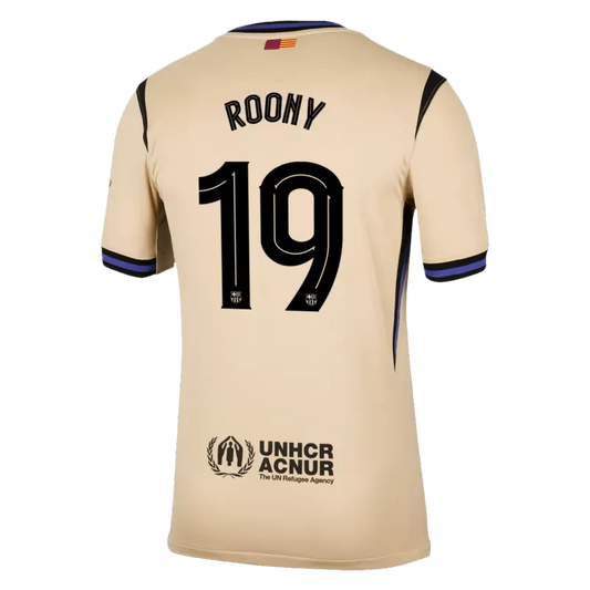 Camisola FC Barcelona 2025-26 Alternativa Amarela UCL Versão Adepto ROONY #19