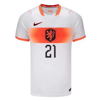 Camisola Paises Baixos 2026 Alternativa Branca Versão Adepto F.DE JONG #21