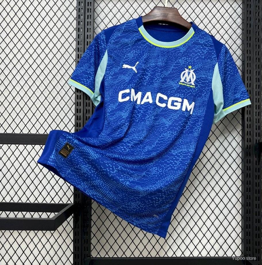 Camisola Olympique Marselha 2025-26 Alternativa Azul Clara Versão Adepto