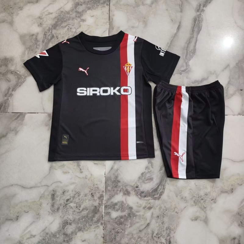 Kit Criança Real Sporting de Gijón 2025-26 Alternativo